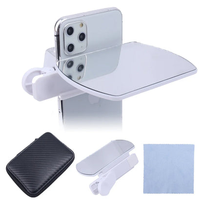 Universal Upgraded Smartphone Camera Mirror Reflection Clip Kit with Selfie Reflector Adjustable Mobile Phone Lens Mirror Clip