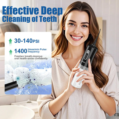 Sejoy Electric Water Flosser 200ML Water Tank Tooth Clean Machine USB Rechargeable Dental Irrigator 4 Cleaning Modes Timing