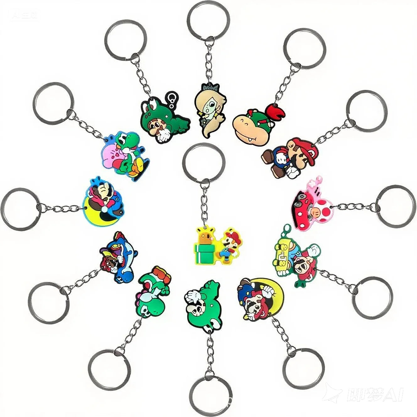 Cartoon Party Favor Keychain Set Supplies Anime Marios Figure Cartoon Fashion Braclet Sticker Birthday Christmas Favor Bag Gift