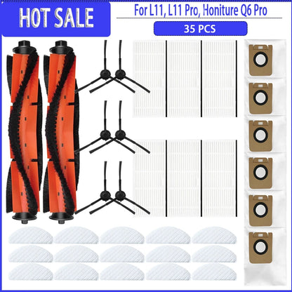 Hauptseitenbürste, Filter, Wischmopp, Staubbeutel für Imou L11 / L11 Pro / Honiture Q6 Pro / Laresar L6 Pro / Airrobo T10+ / Arnagar S8 Pro Ersatzteile