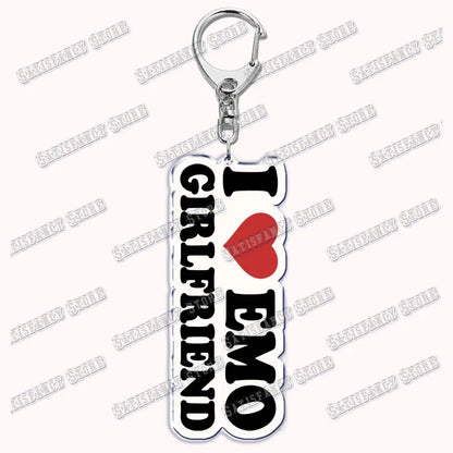 Custom I Love You My Fictional Boyfriend Awesome Girlfriend Keychain Emo Boys Hot Wife Mom Dad Key Ring Keychains Bf Gf Gifts