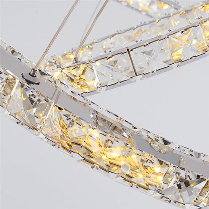 Luxury Rings Led Crystal Chandelier Mordern Pendant Light Living Dining Room Decor Fixture Suspension Luminaire Hanging Lustr