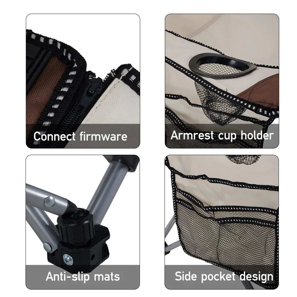 【Breeins】Portable adjustable folding camping chair, lightweight travel, fishing chair, beach chair, suitable for grassland