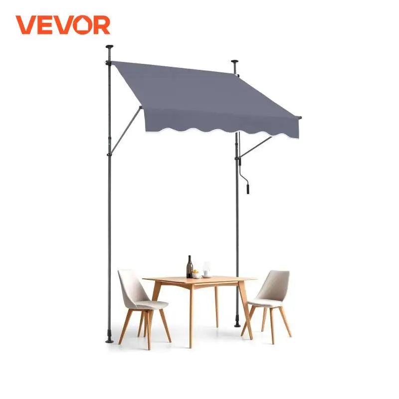 VEVOR Patio Awning Retractable Awning Sunshade Shelter with Manual Crank Handle Outdoor Canopy Sunsetter Deck for Balcony Yard