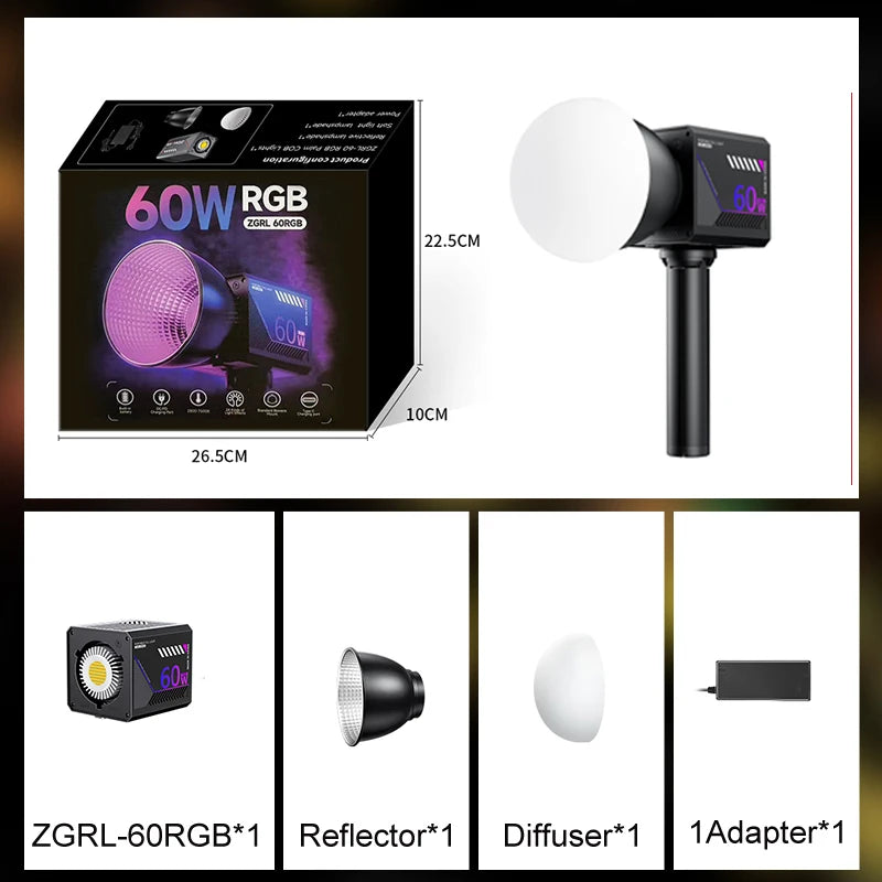 RGB Video Light Portable LED Photography Studio Light with 10000mAh Rechargeable for Vlog Streaming LIVE Photo Fill Lamp