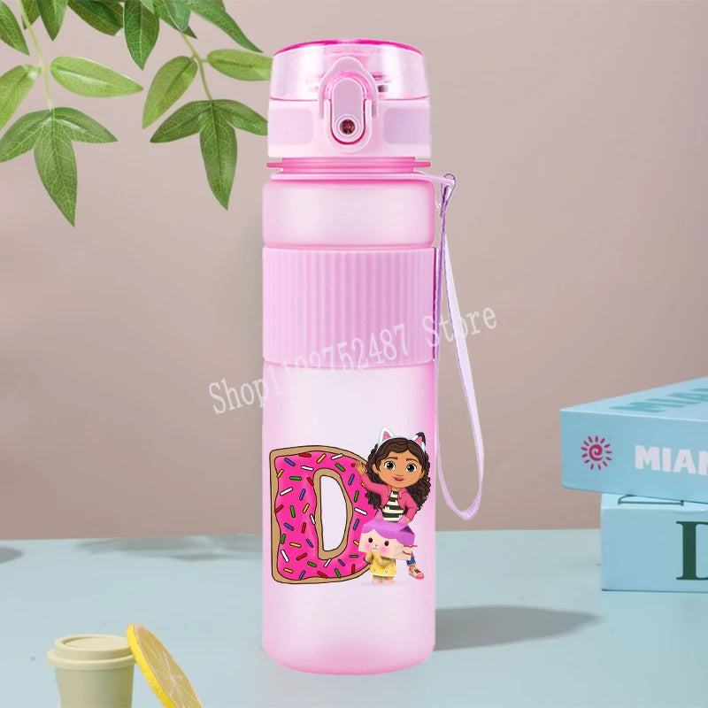 Gabby Dollhouses Cute Water Bottles 550ml Girls Kawaii Cup Kids School Outdoor Sport Flasks Women Office Home Plastics Mug Gift