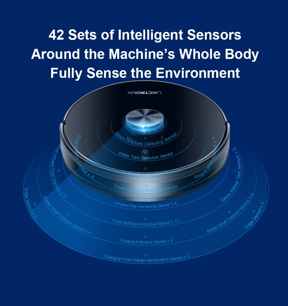 Liectroux / LILIN X6 LDS Saugroboter, Laser-Lidar-Navigation, Nass- und Trockenwischen, 6500 Pa Saugkraft, Mehrbodenkarte, Teppichverstärkung