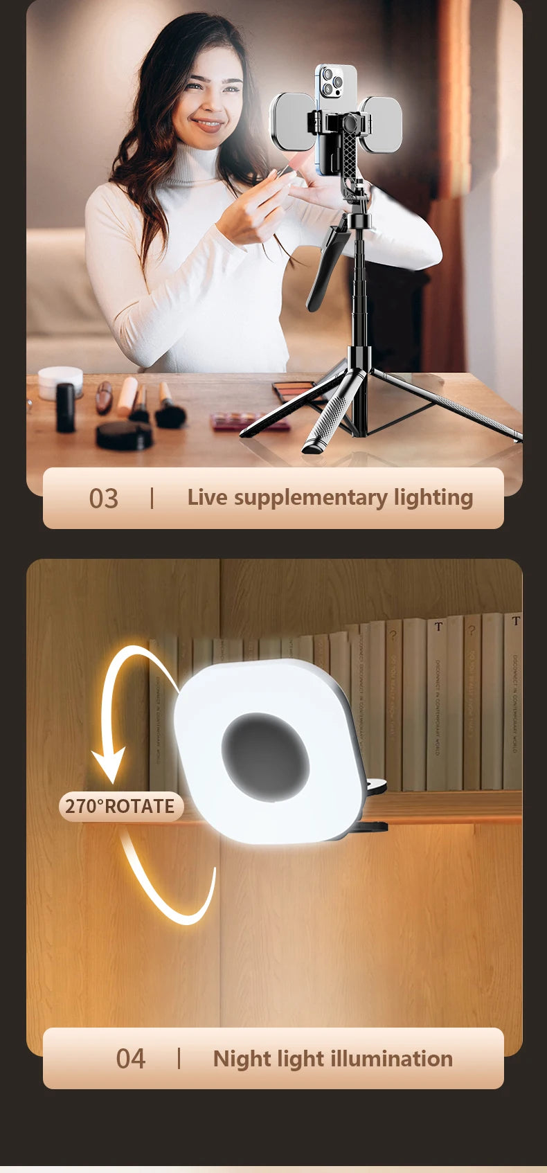 Mini LED Smartphone Selfie Fill Light 3 Modes With Adjustable Brightness Clip Portable Video Light For Tiktok Camera Mobile IPad