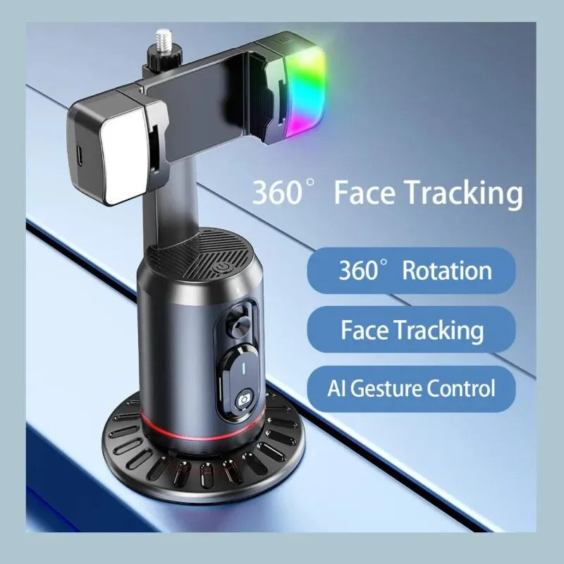 COOL DIER 2026 New 360 Rotation Gimbal Stabilizer, Selfie Stick Tripod Desktop Face Tracking Gimbal for Tiktok Smartphone Live