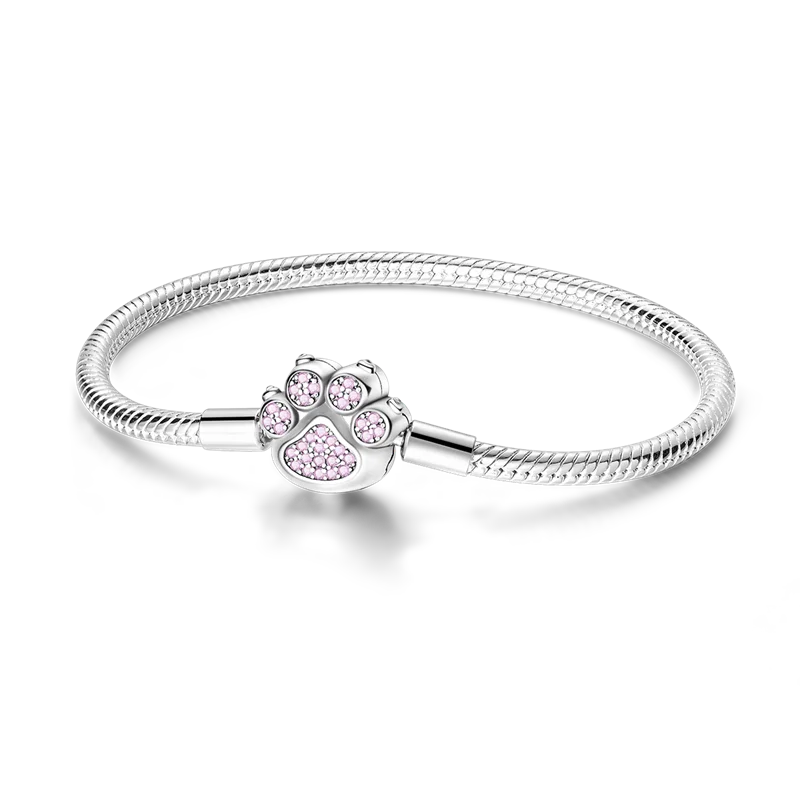 925 Sterling Silver Charm Bracelet - Leaf, Clover, Butterfly & Heart Design | 17-20cm Adjustable