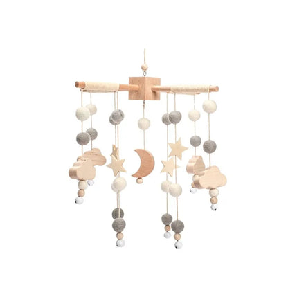 Baby Crib Bed Bell Rattle Toy 0-12 Months Wooden Mobile Cartoon Bee Bed Bell Hanging Toy Holder Bracket Infant Crib Bracket Gift