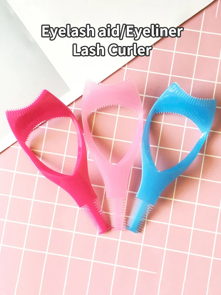 Handy Eyelash Aid Clip Pink Eye Makeup Aid Tool Y Shape Silicone Mascara Applicator Shield Multifunctional Silicone Eyeliner Mak