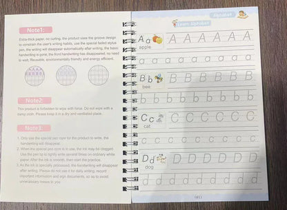 Magic Writing Book in Portuguese Calligraphy Notebook Montessori Kids Reusable Educational Calligraphic Letter Practice Toy