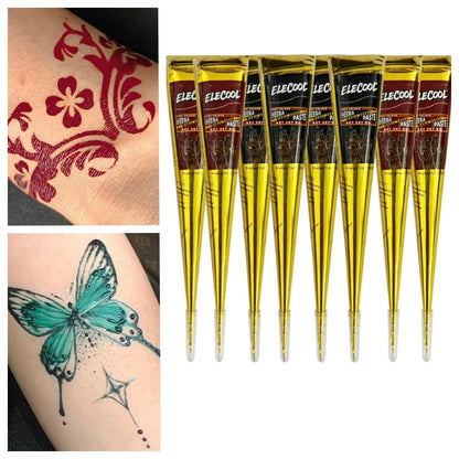 25g Indian Henna Dark Red Tattoo Paste Temporary Henna Cone For Tattoo Body Art Sticker Special Body Art Paint Henna