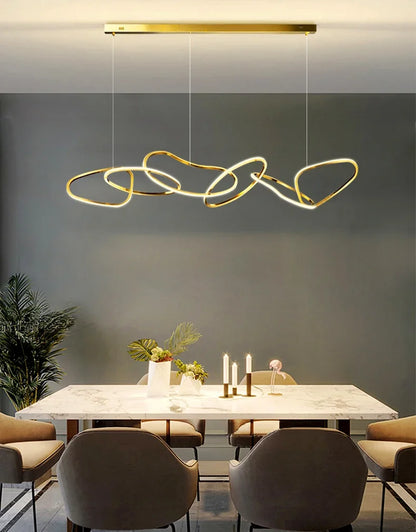 Modern Simplicity Circle LED Pendant Lights for Dining Living Home Decor Hanging Ring Chandelier Lamp Fixture