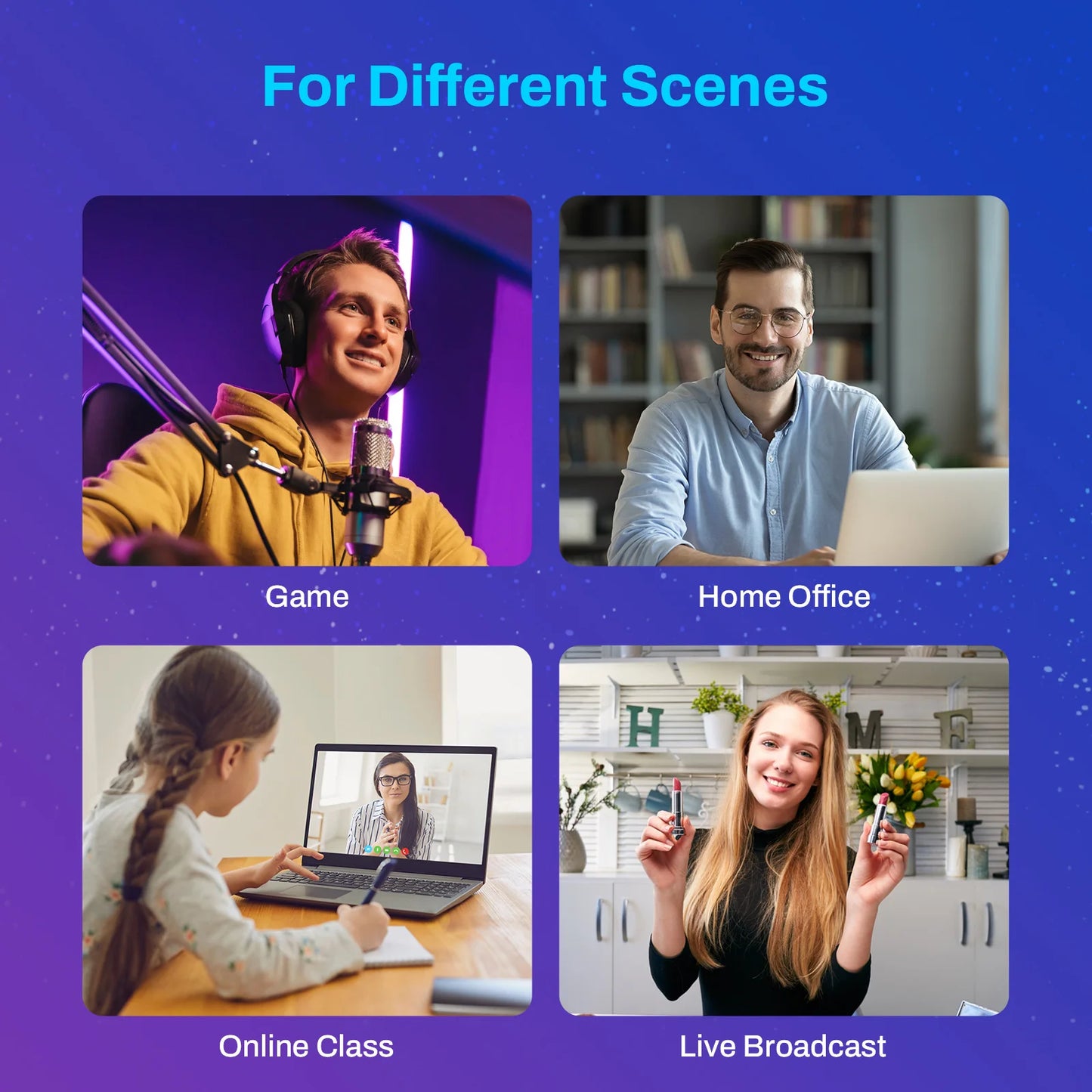 4K Webcam 1080P 60FPS Autofocus Streaming Web Camera EMEET S600 Living Stream Camera With Mics&Privacy Cover for Tiktok/YouTube
