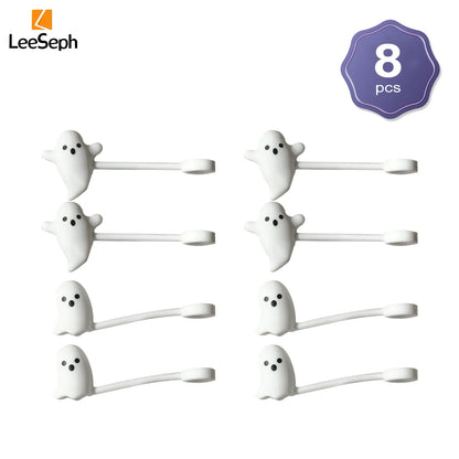 Leeseph Halloween Ghost Straw Covers Cap, Silicone Reusable DustProof Drinking Straw Topper, Cup Accessories for Stanley Cup