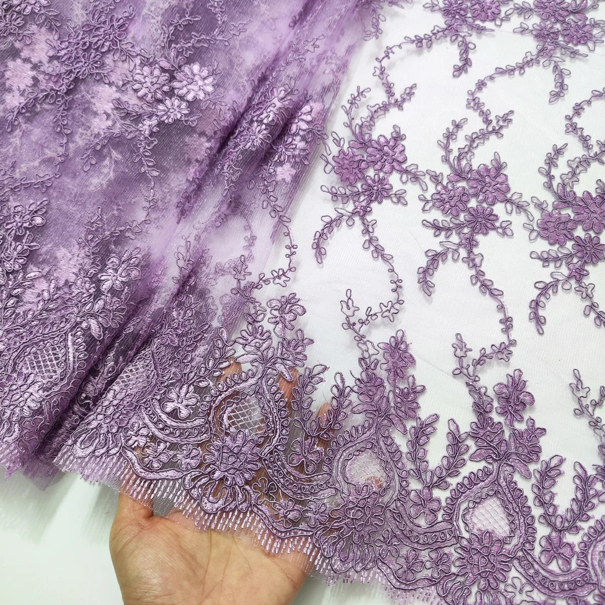 White African Lace Fabric 2025 Embroidered Nigerian Lace Fabric High Quality Cord lace French Tulle Fabric Wedding L-W006A