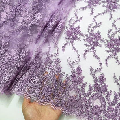 White African Lace Fabric 2025 Embroidered Nigerian Lace Fabric High Quality Cord lace French Tulle Fabric Wedding L-W006A