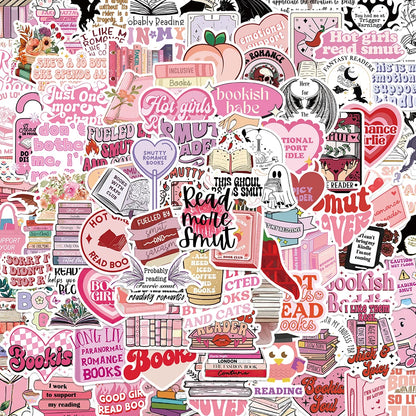 50PCS Smutty Dark Romance Bookish Spice Reader Girl Cartoon Booktok Sticker Aesthetic Car Kindle Ipad Phone Laptop Diary Sticker