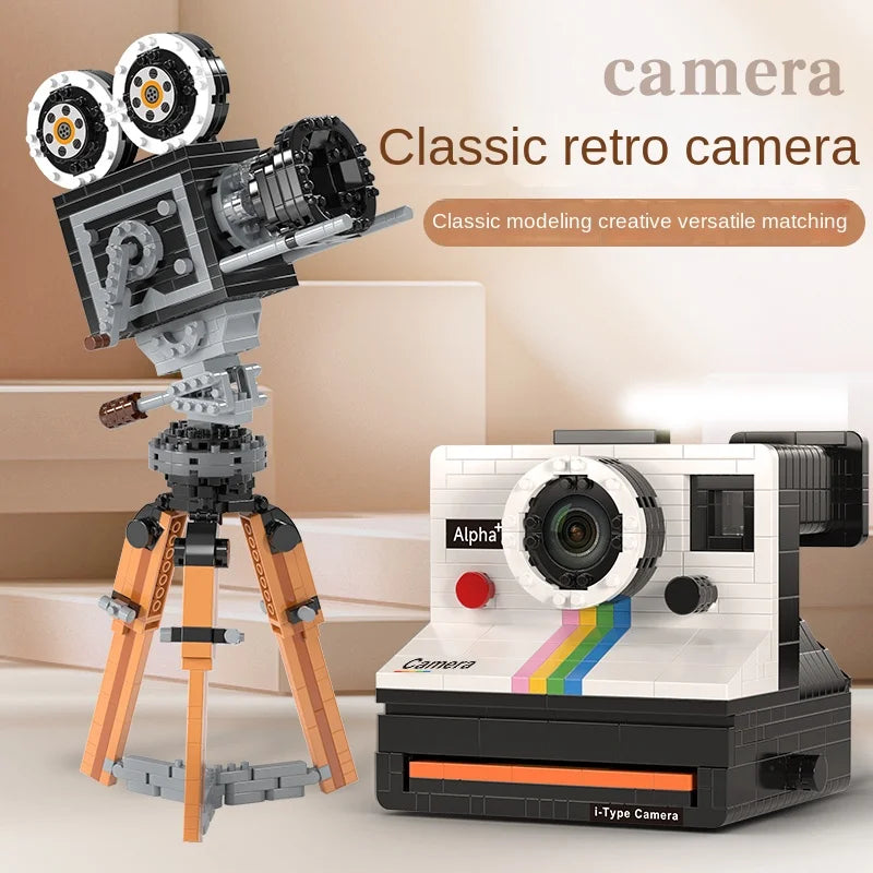 Vintage Model Mini Building Block 802pcs  Retro Camera Adults Collection Ornaments IDEAS Series Toys Girl Birthday Gifts