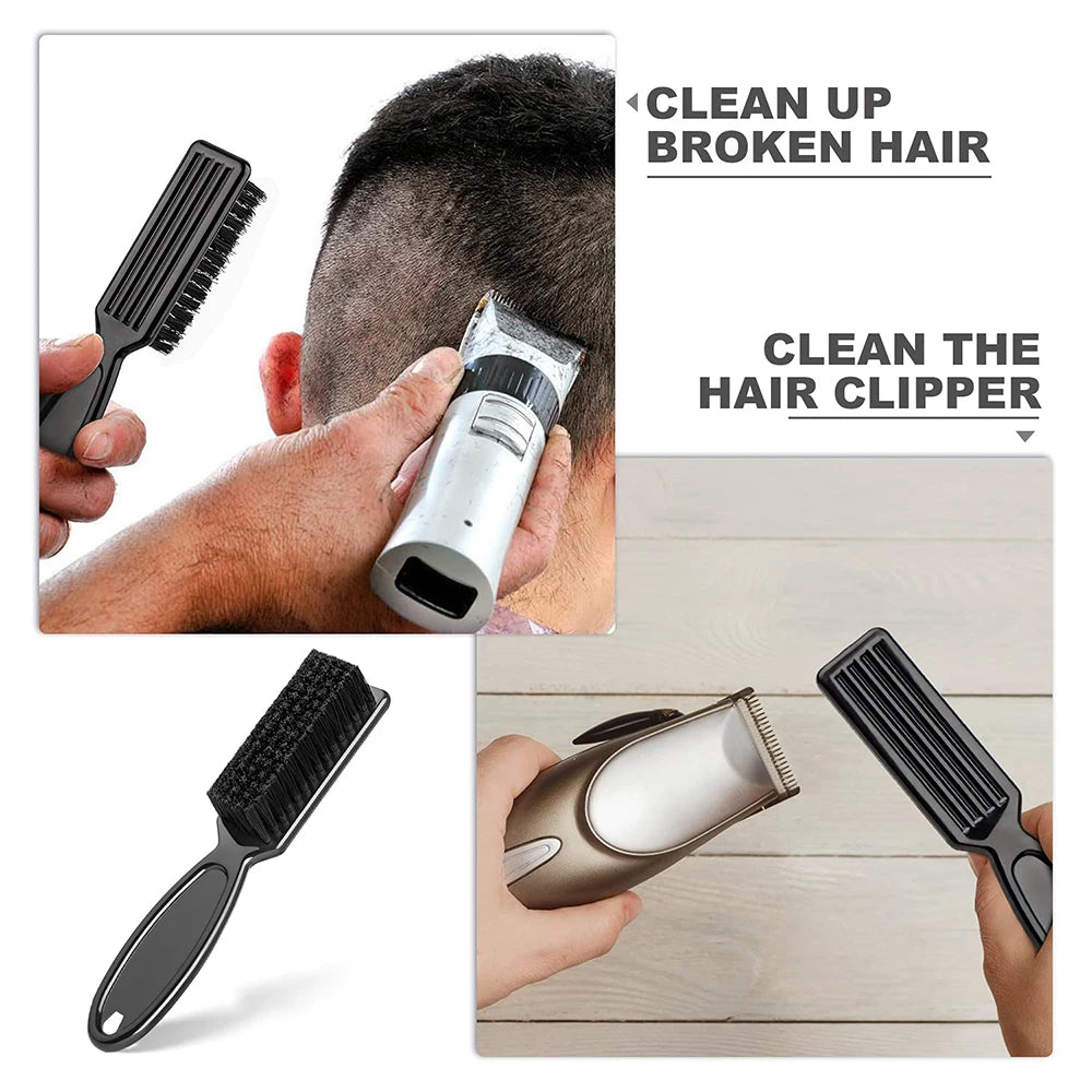 1Pc Barber Neck Duster Brush Sets Plastic Handle Hairdressing Soft Hair Cleaning Brush Heads Shaped Carving Cleaning Brush Black