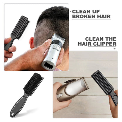 1Pc Barber Neck Duster Brush Sets Plastic Handle Hairdressing Soft Hair Cleaning Brush Heads Shaped Carving Cleaning Brush Black
