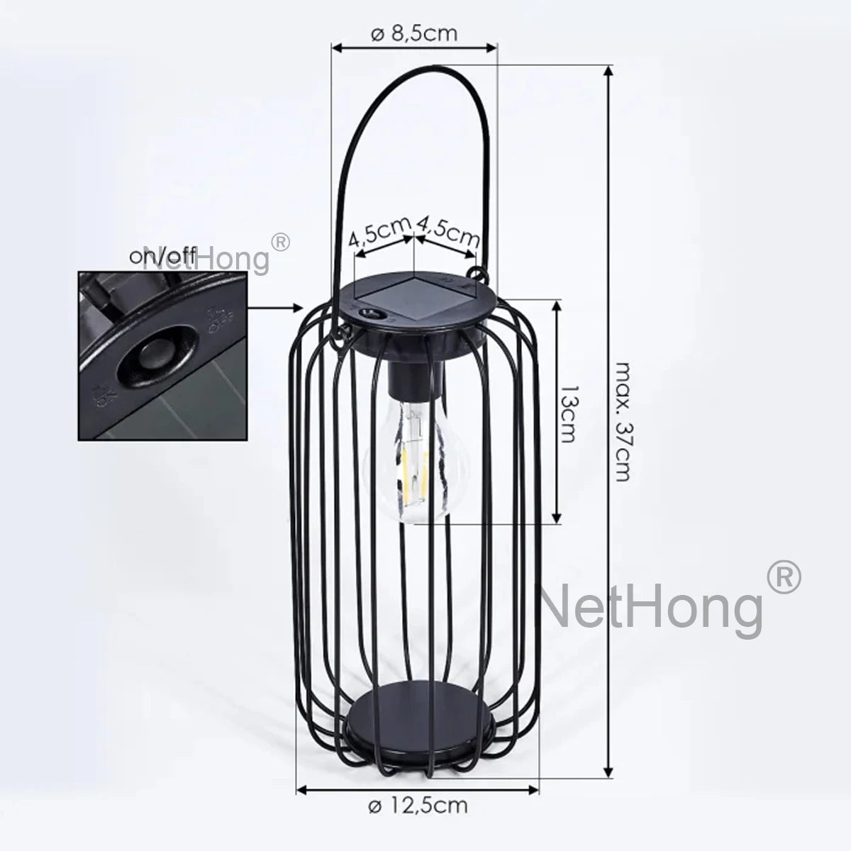 Solar Powered LED Hanging Lanterns Lights Waterproof Outdoor Lawn Lamps~Gardens