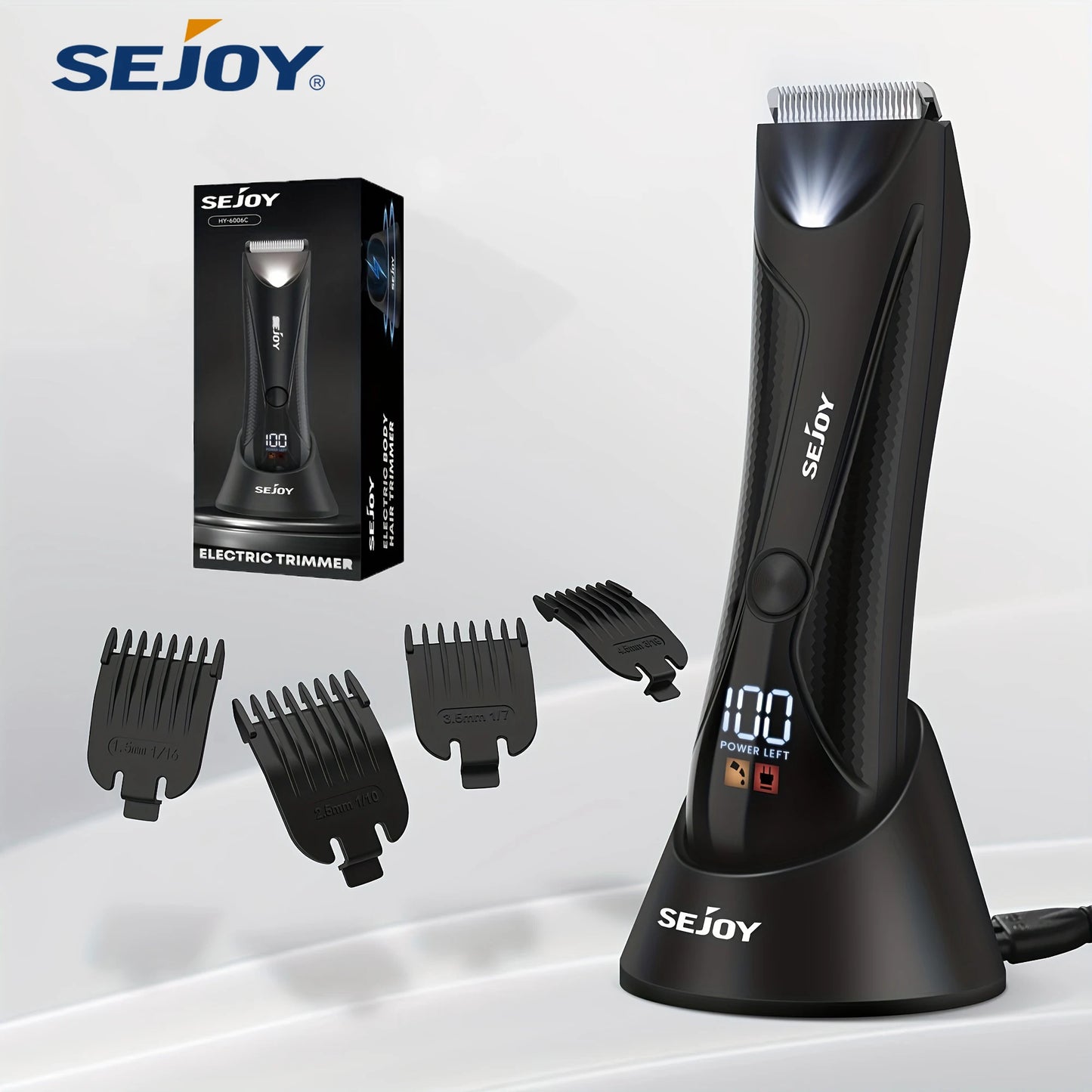Sejoy 6 In 1 Body Hair Trimmer Kit Electric Beard Shaver Men&Women Nose Hair Trimmer Eyebrow Razor Portable Body Shaver IPX5