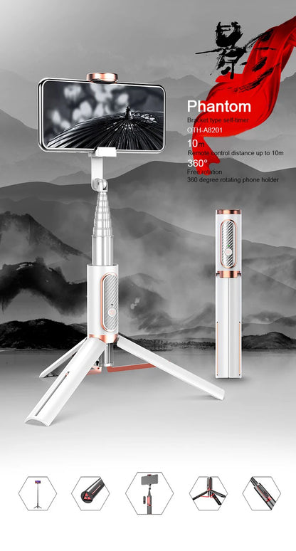 Selfie Stick Wireless Tripod Stand Bluetooth Remote Extendable Tripod for iPhone Mobile Phone Tiktok Live Streaming