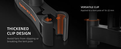 Spider Farmer 6 Inch Clip On Fan - Oscillating Grow Tent Fan 7-Speed Control | 300 CFM Airflow