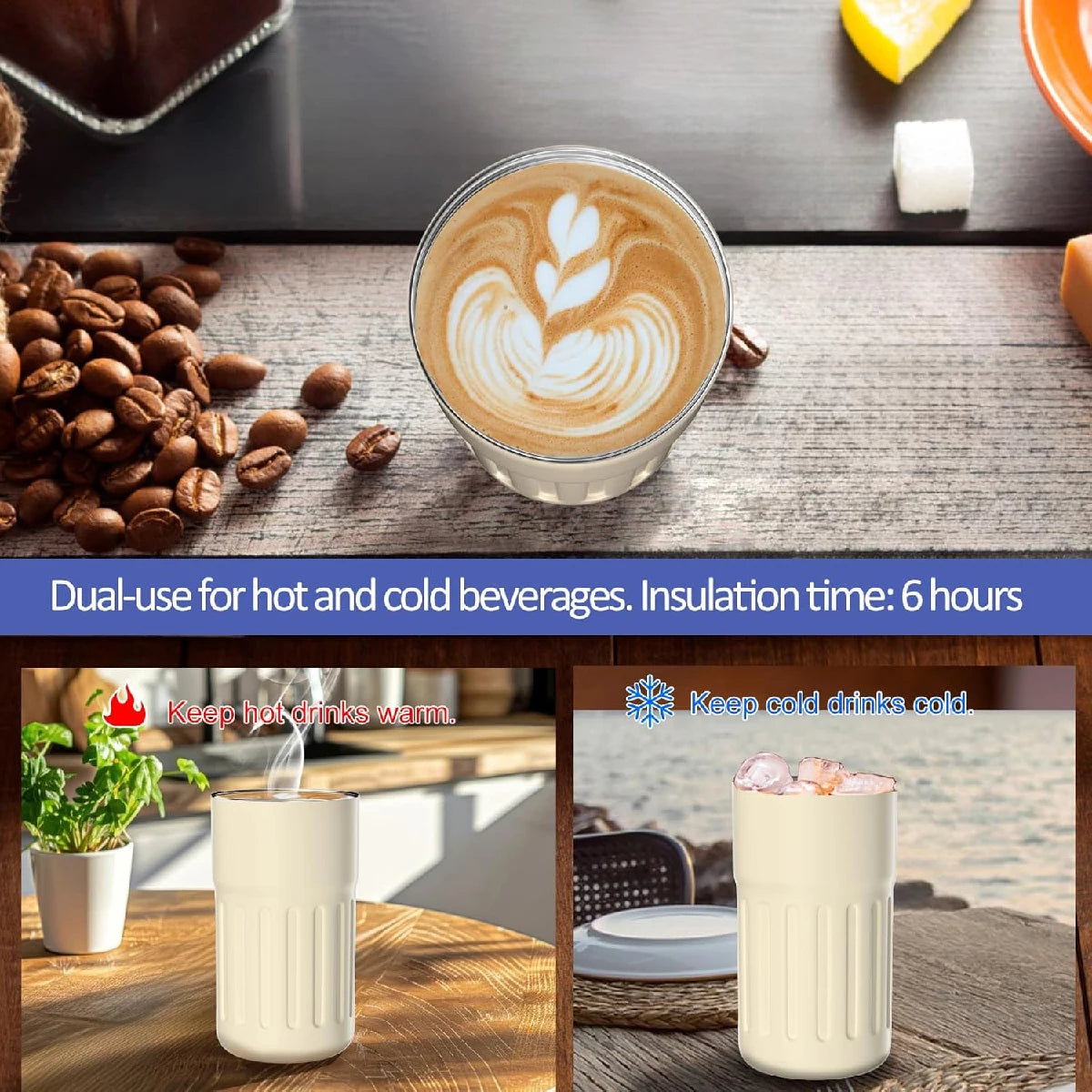 Travel Mug With Temperature Display, 304 Stainless Steel Vacumm Coffee Cups~