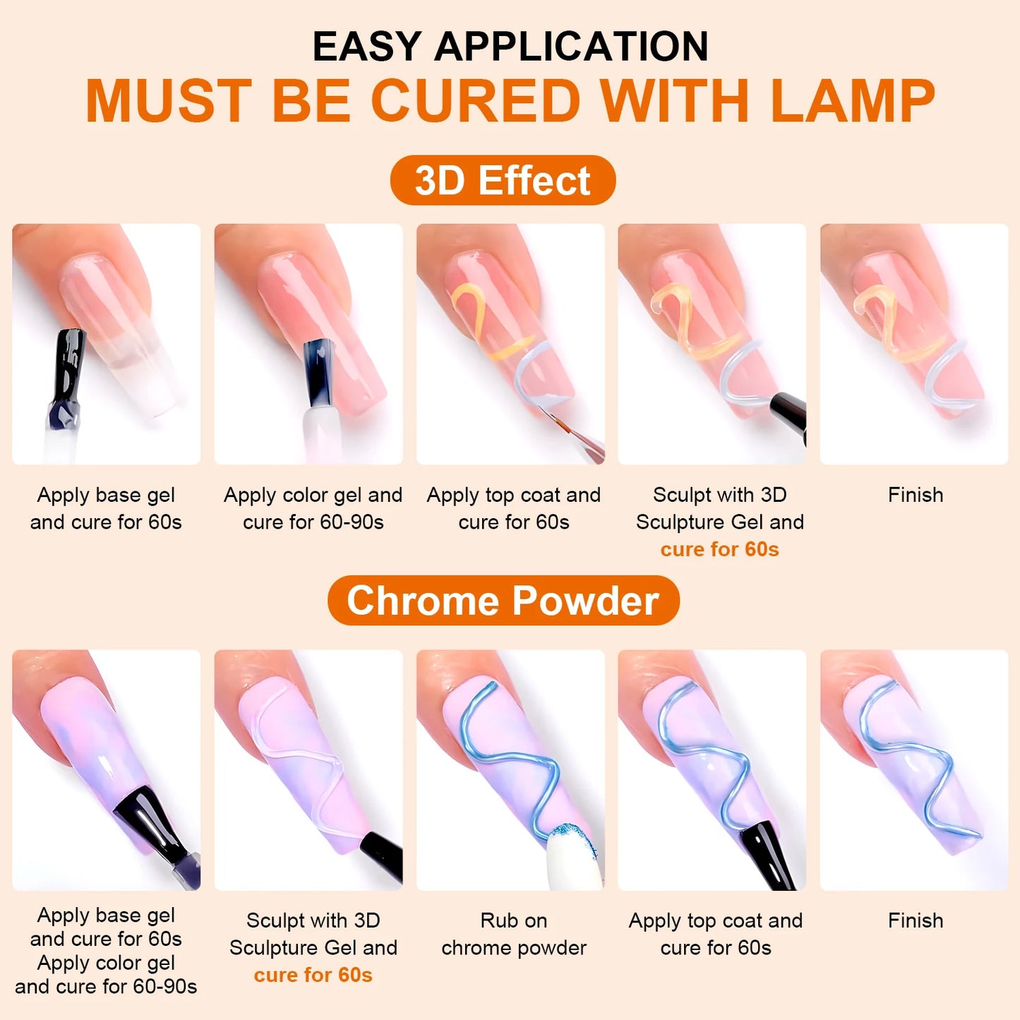 3pcs 3D Nail Art Gel - DIY Designs,Waterproof Sculpting gel，Waterproof Nail Art Design Gel for Intricate Carvings & Shapes 10ml