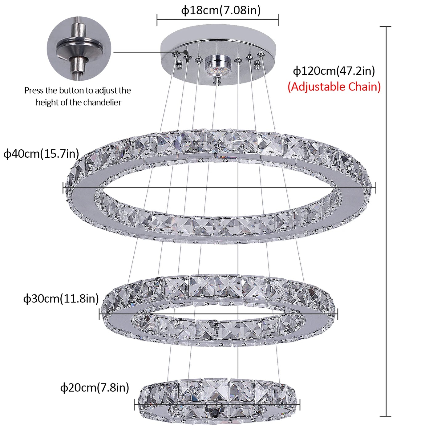 Crystal Pendant Light Living Room Remote Control Gold Chrome Lustre Ceiling Chandeilers Lamp for Bedroom Home Decoration Luminai