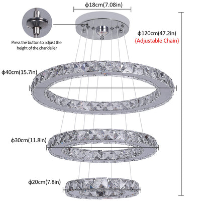Crystal Pendant Light Living Room Remote Control Gold Chrome Lustre Ceiling Chandeilers Lamp for Bedroom Home Decoration Luminai