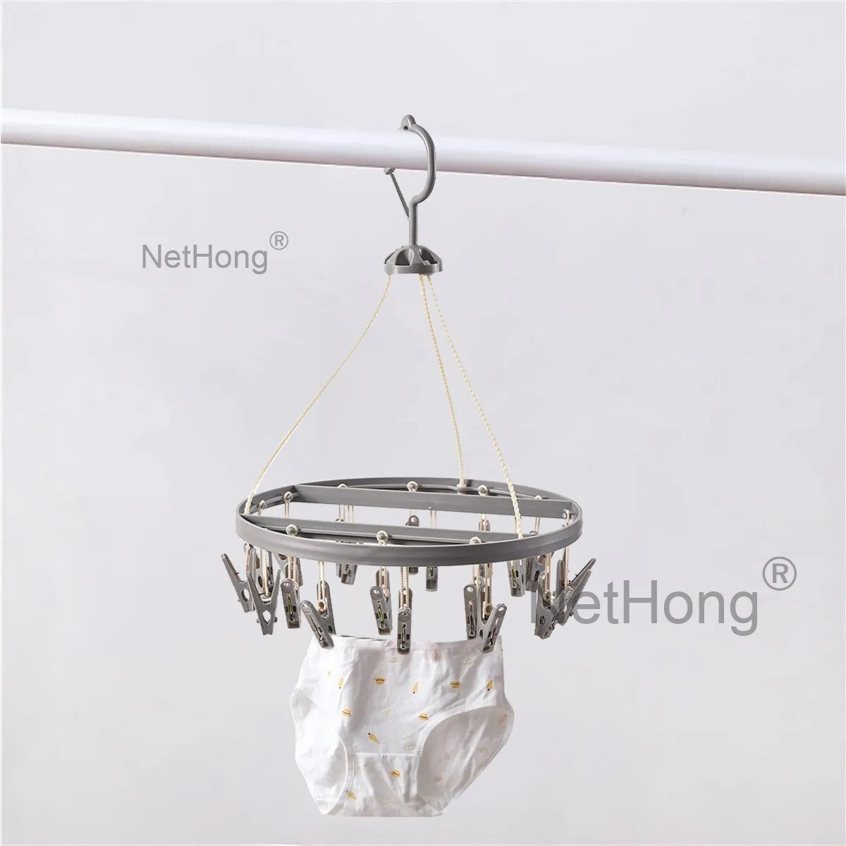 20 Pegs Thickened Laundry Clip Underwear Socks Hanger Airer Cloth Dryer Rack UK