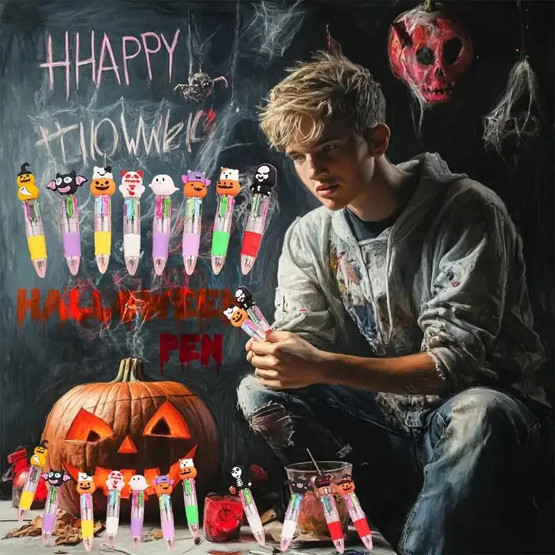 5-30Pcs Halloween Themed Ballpoint Pen Bulk for Kids Halloween Party Favors Gift School Prize Goodie Bag Stuffers Four-color