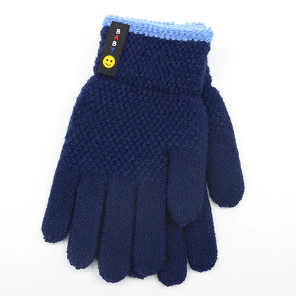 Kids Winter Gloves - Warm Knitted Mittens for Boys & Girls Ages 6-10 | Premium Cotton Stretch Gloves