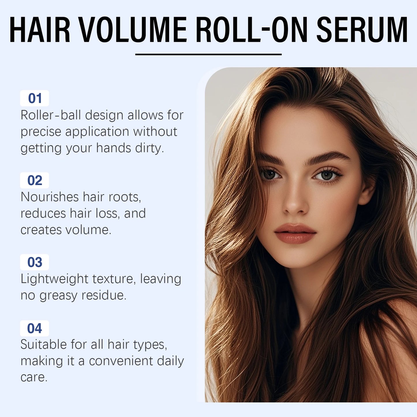Rosemary Oil Dense Hair Essential Roller For Damaged Hair Care Treatment Smoothing Shiny Soften Hair Scalp Massage Serum
