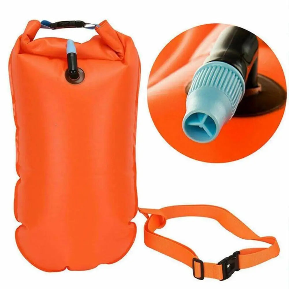 Inflatable Open Swimming Buoy Tow Lightweight Swimming Air Bag Storage With Waist Belt Water Sport Swimming Storage Float Tools
