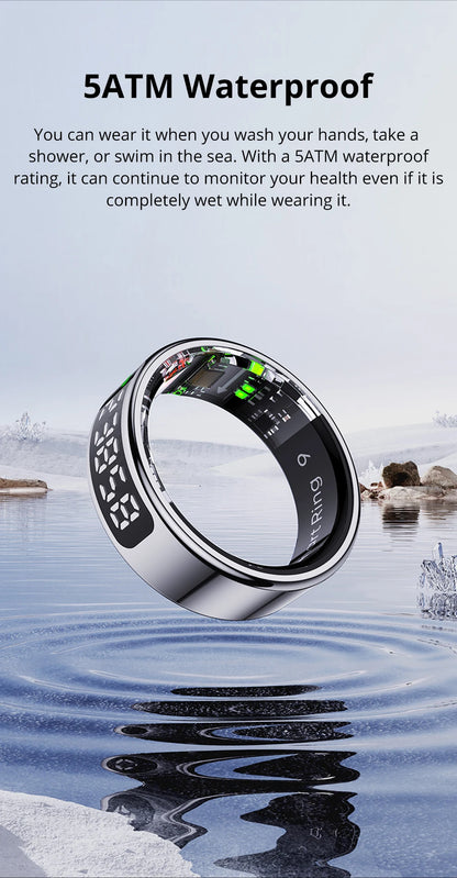New COLMI R12 Smart Ring, Wireless Charging, Display and Touch, Health Manager, Multi Sports Modes For Men Women, Gold, Silver