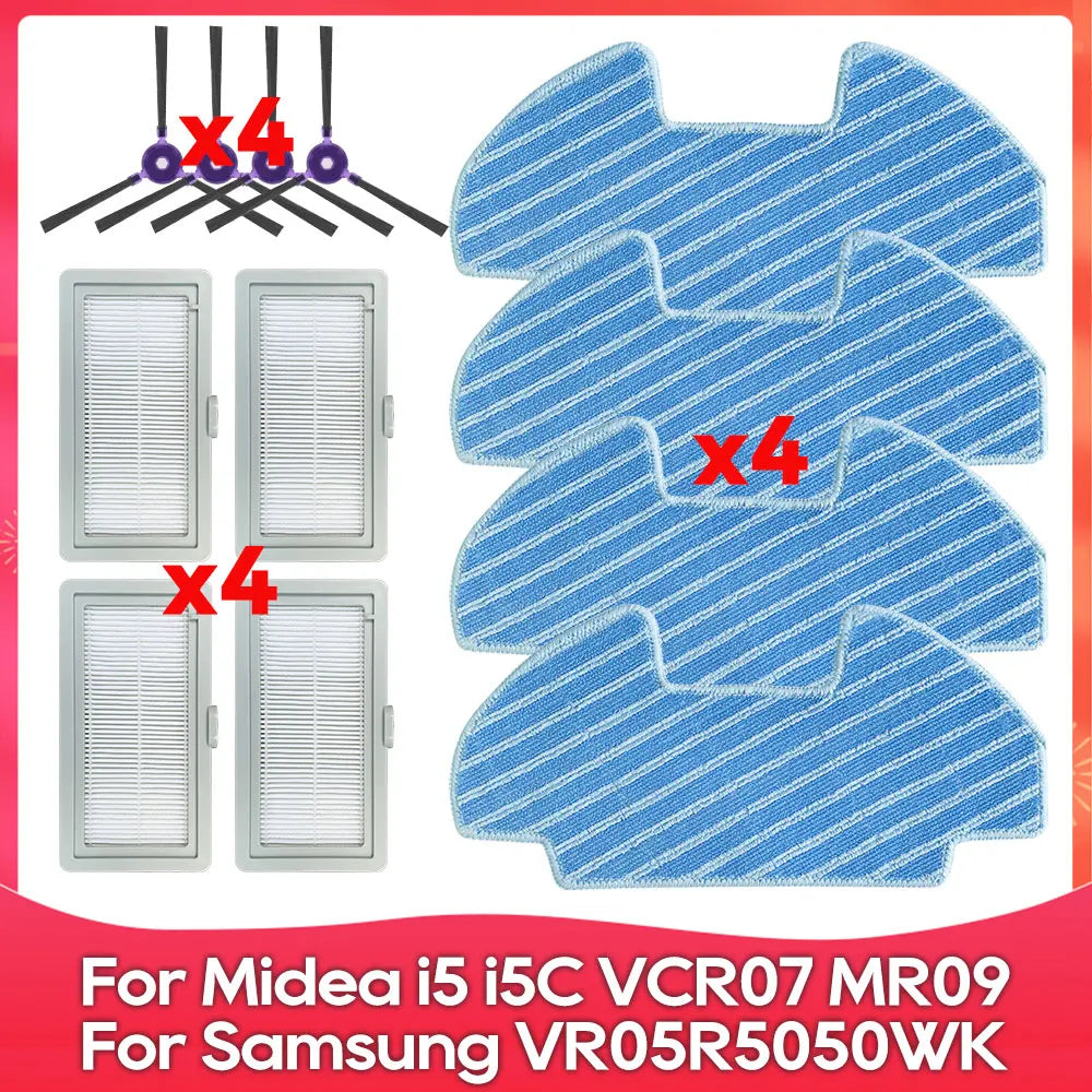 Compatible For ( Midea i5, i5C, VCR10W, VCR07, VCR08, MR09, Samsung VR05R5050WK ) Brush Filter Mop Dust Box Water Tank Accessory