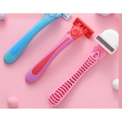 1Handle+18Blade Women's Manual Safety Razor 6Layer Stainless Steel Shaving/Hair Removal Blade Replaceable blade