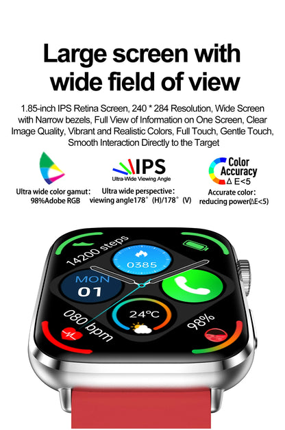 2025New NFC Smat Watch Women 1.85-inch Blood Pressure Heart Rate Bluetooth Call Female Health Smarwatches Ladies For Android IOS
