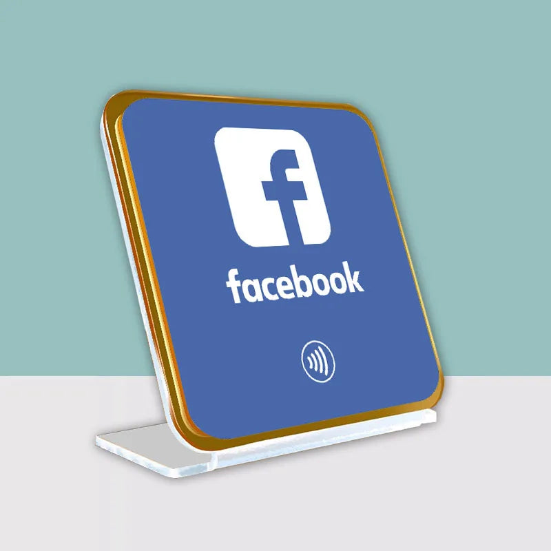 NFC Dual Chips Acrylic Restaurant Table Display Stand for Google+Instagram Google+Facebook Social Media