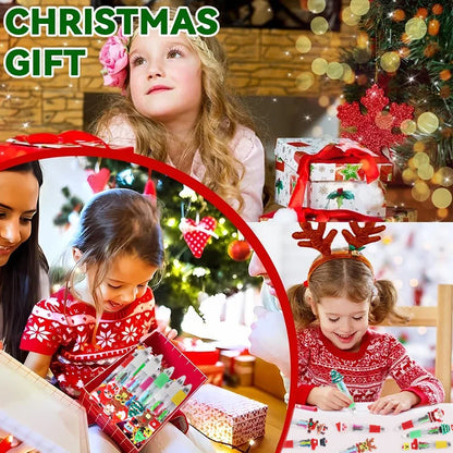 5-30Pcs Cartoon Christmas Pens Kids Birthday Party Christmas New Year Gift Favors Mini 4 Colors Ballpoint Pen Goodie Bag Stuffer