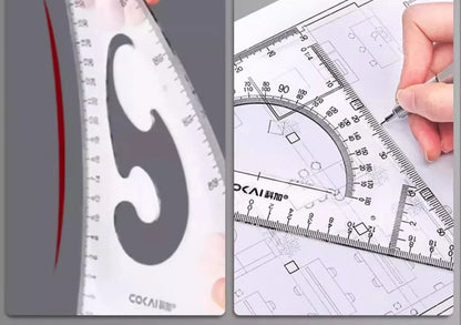 Multifunctional Triangular Ruler 18/22/27/32/37/42CM Hand-drawn Triangle Board Protractor Woodworking Interior Drawing Design