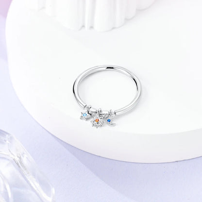 925 Sterling Silver Sparkling Zircon Ring - Classic Stackable Wedding Band for Women