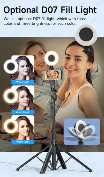 Tripod for Mobile Phone 360°Auto-Rotation Shooting C17 Quadrapod Selfie Stick Phone Stand AI Face Following, with Remote Control