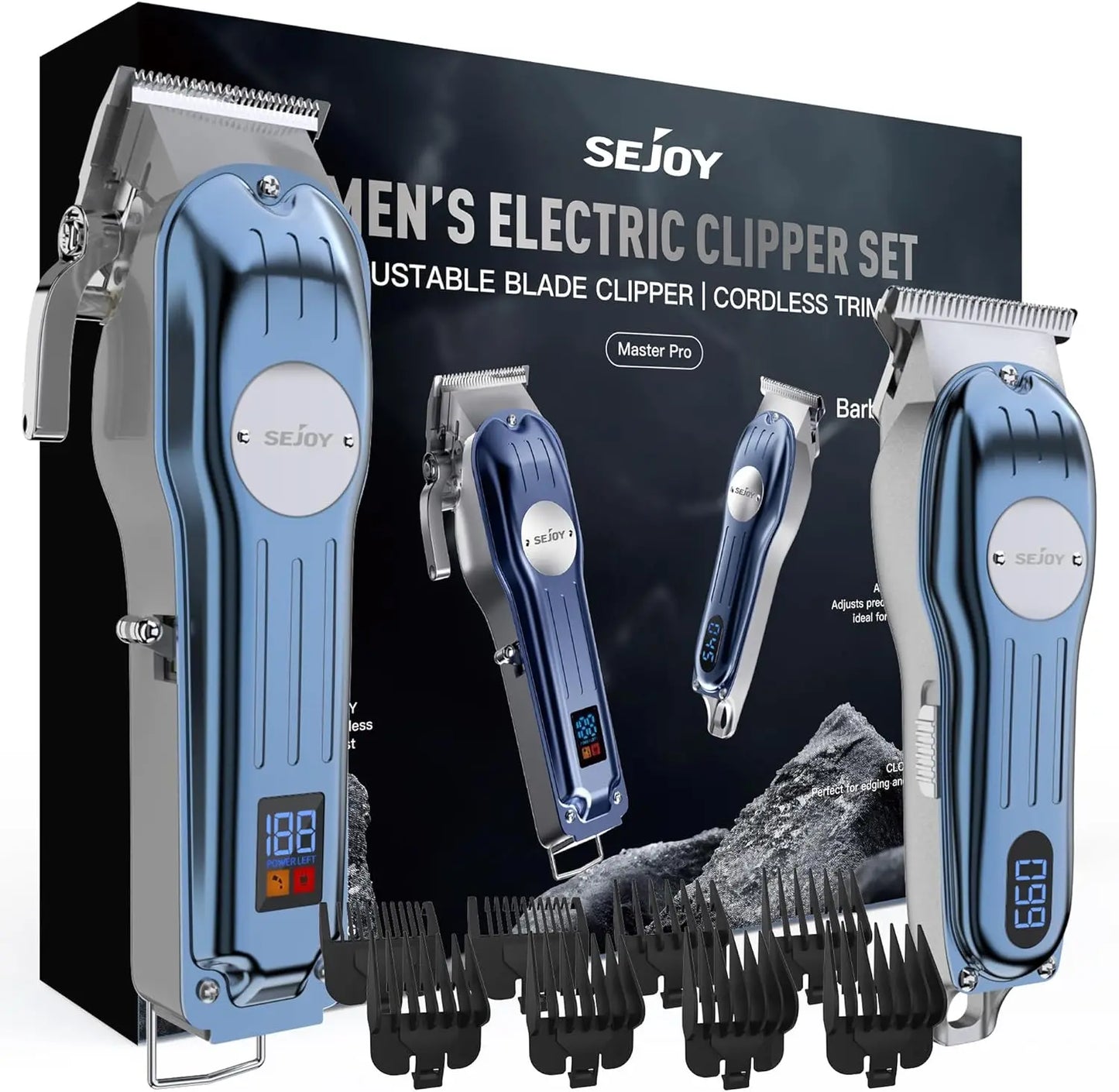 SEJOY Professional Electric Hair Clippers kit for Men Cordless Clippers Hair Trimmers Grooming Set Haircut Machine for Family